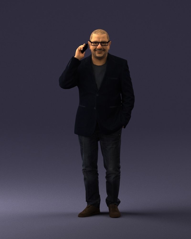 Man is talking on the phone 0287 3D model_36
