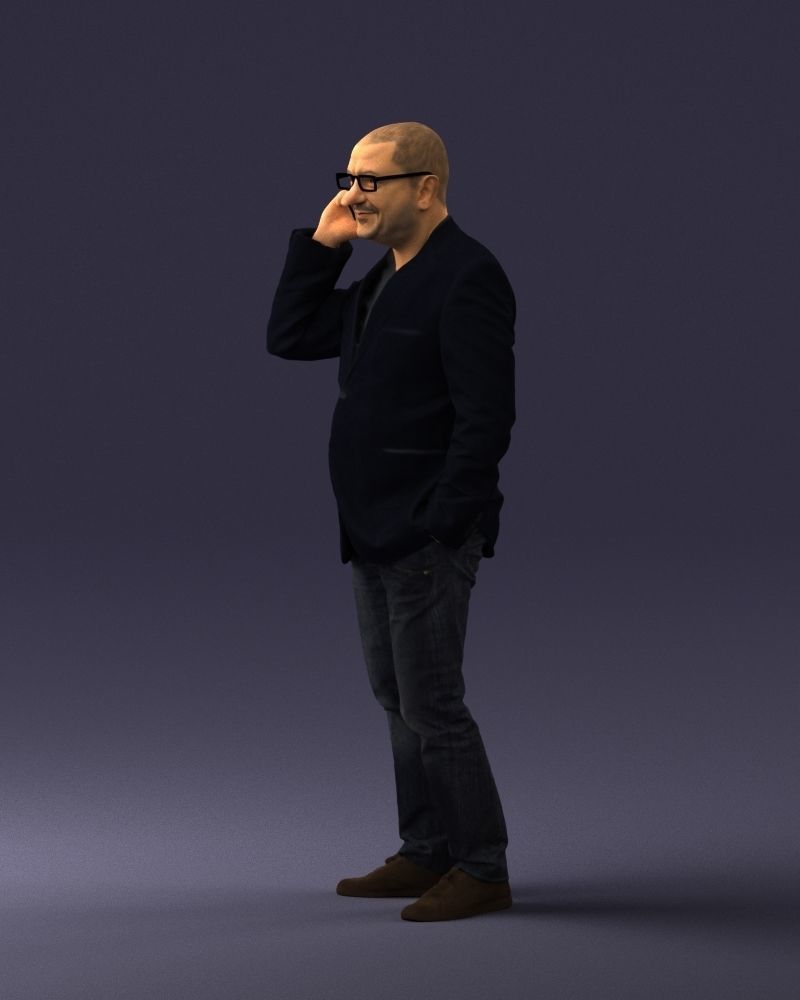 Man is talking on the phone 0287 3D model_27