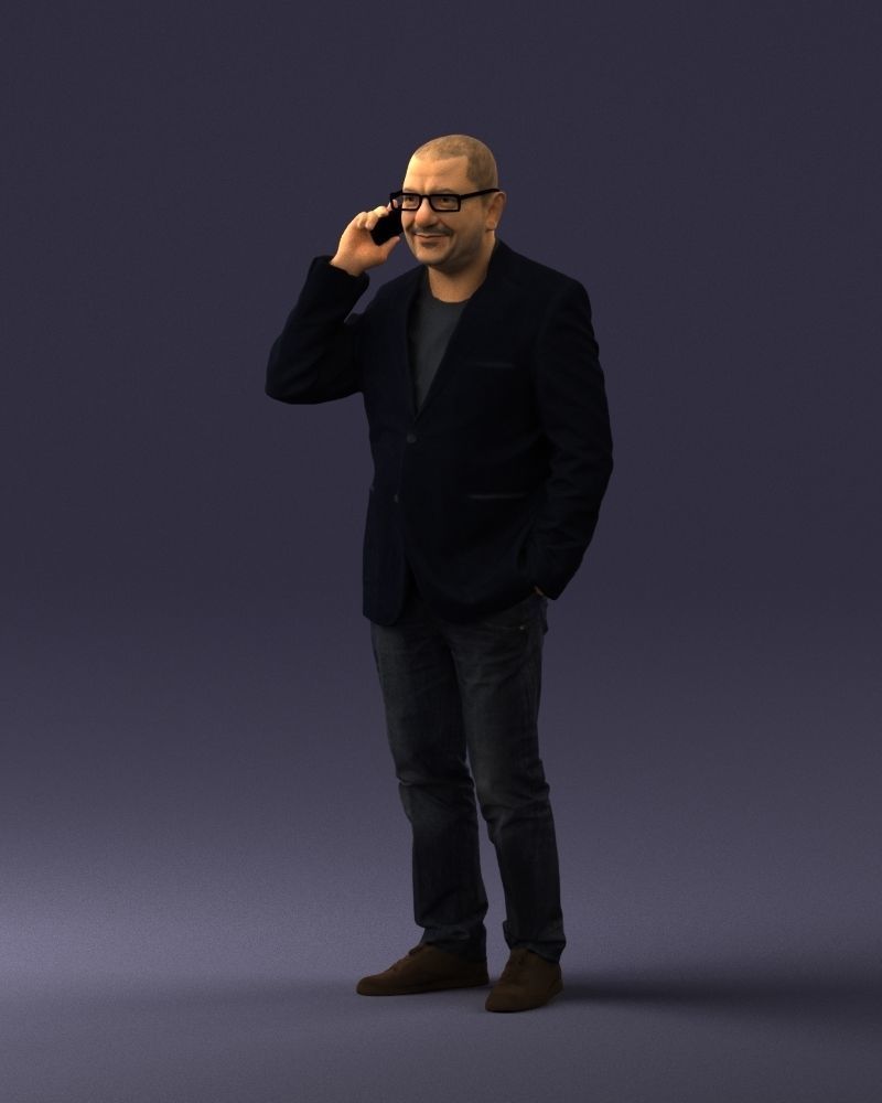 Man is talking on the phone 0287 3D model_30