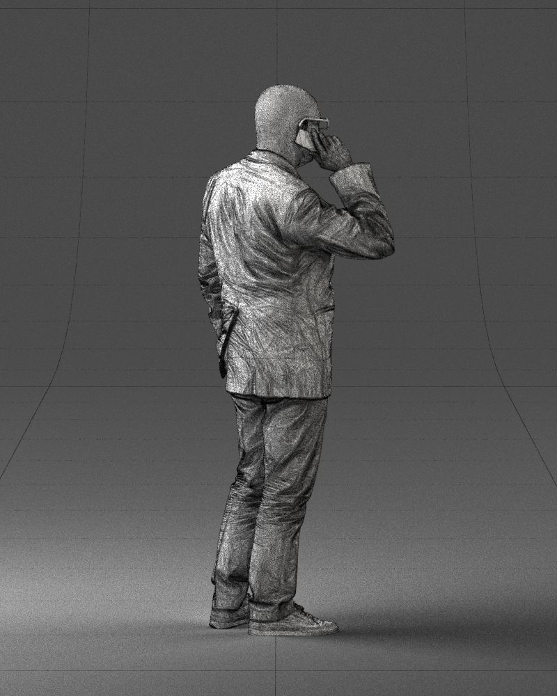 Man is talking on the phone 0287 3D model_17