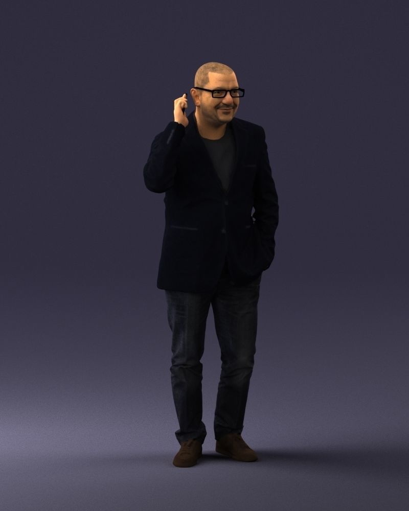 Man is talking on the phone 0287 3D model_6