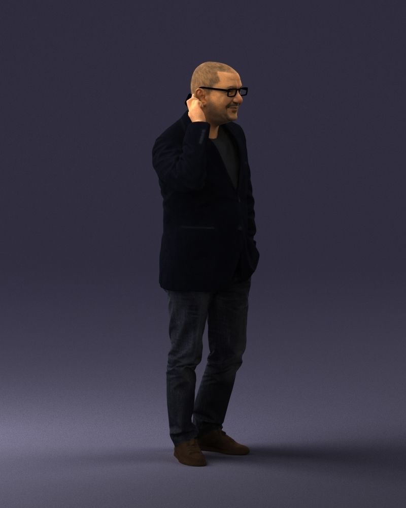 Man is talking on the phone 0287 3D model_9