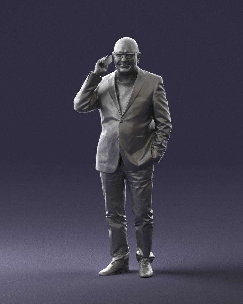 Man is talking on the phone 0287 3D model_34