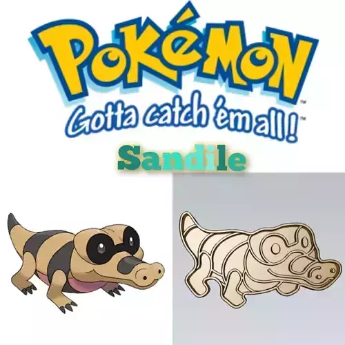 Amazing Pokemon Sandile Cookie Cutter Stamp Cake Decorating 