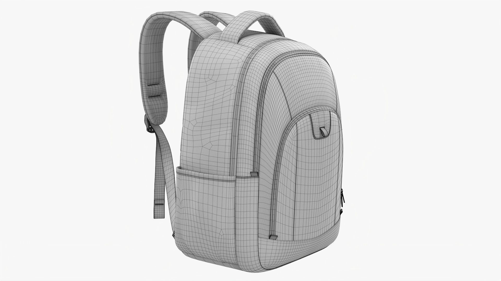 Backpack with compartment for laptop 3D model_14