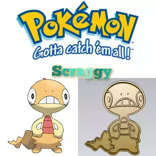 Amazing Pokemon Scraggy Cookie Cutter Stamp Cake Decorating 