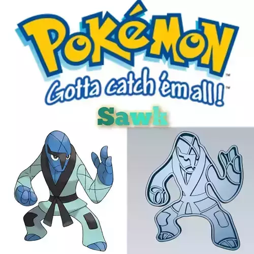 Amazing Pokemon Sawk Cookie Cutter Stamp Cake Decorating  3D model