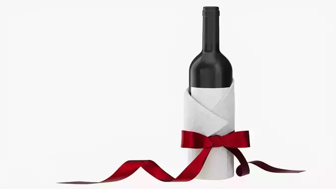 Wine bottle decorated mockup