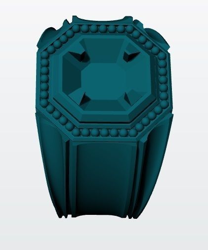 Octagon Ring for Men 3D print model_5