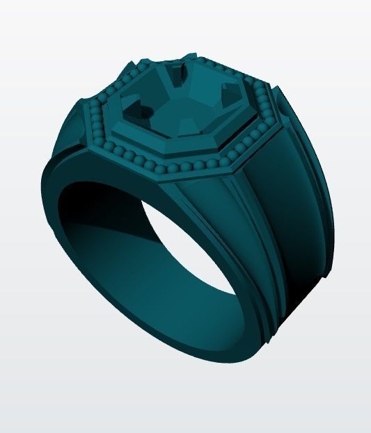 Octagon Ring for Men 3D print model_6