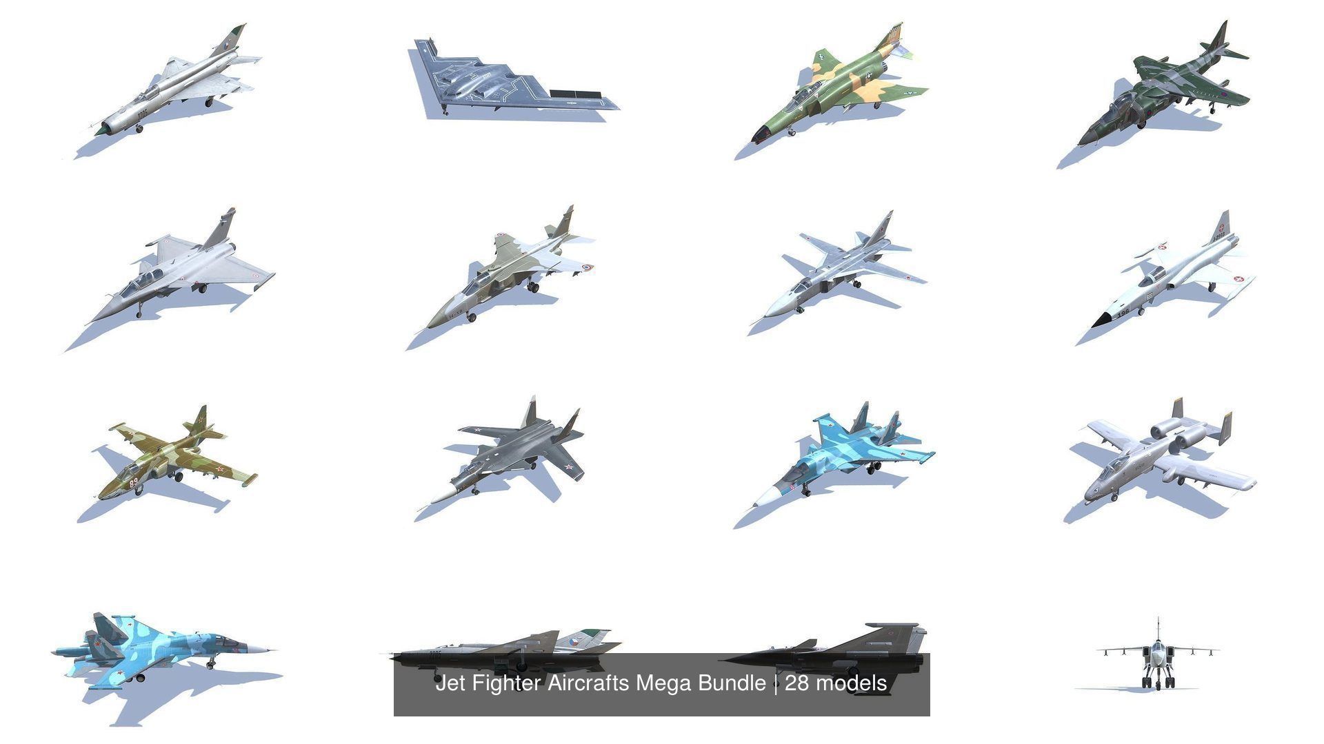 Jet Fighter Aircrafts Mega Bundle 3D Model Collection_30