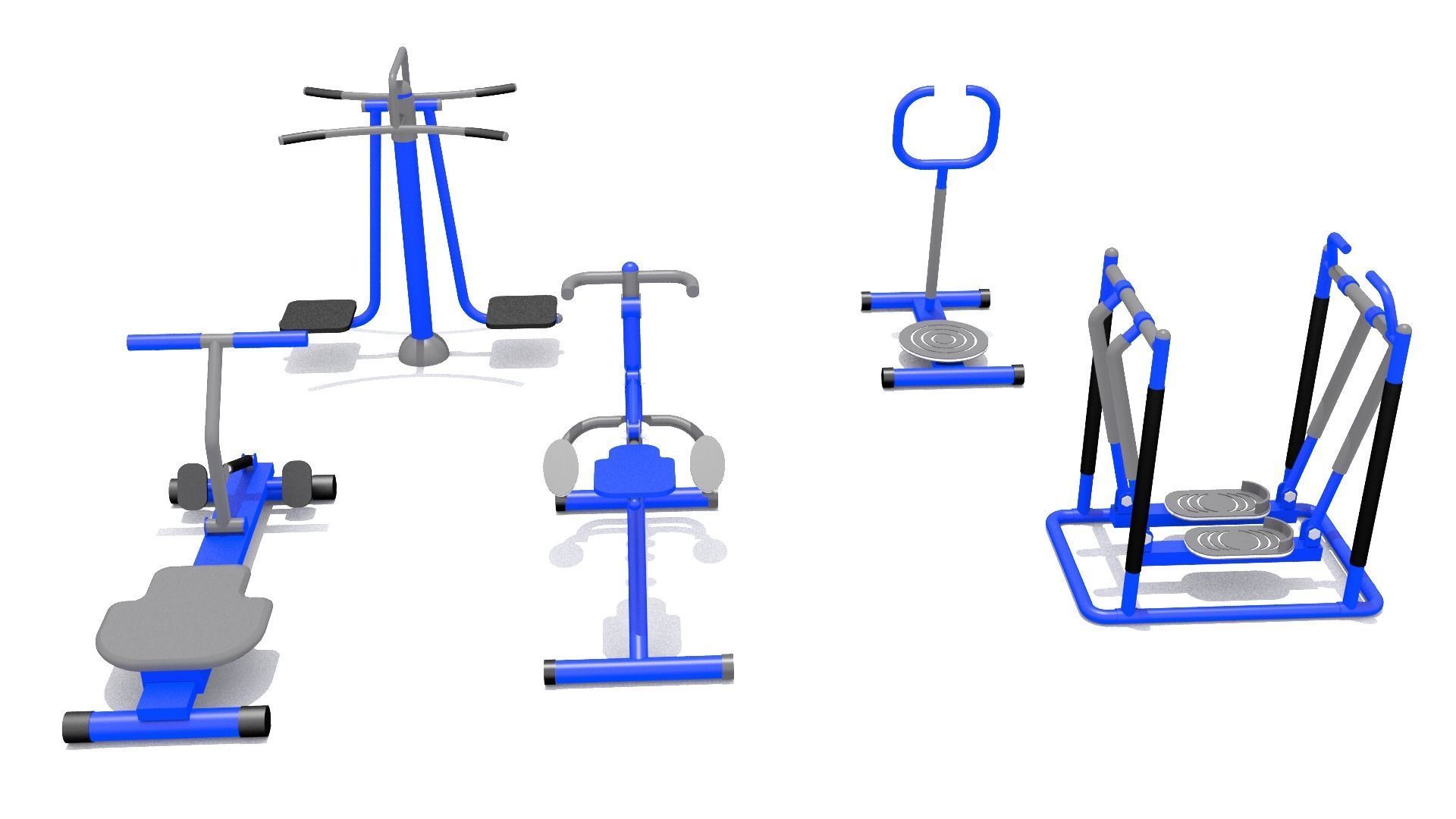 Kid Play Fitness Low-poly 3D model_4