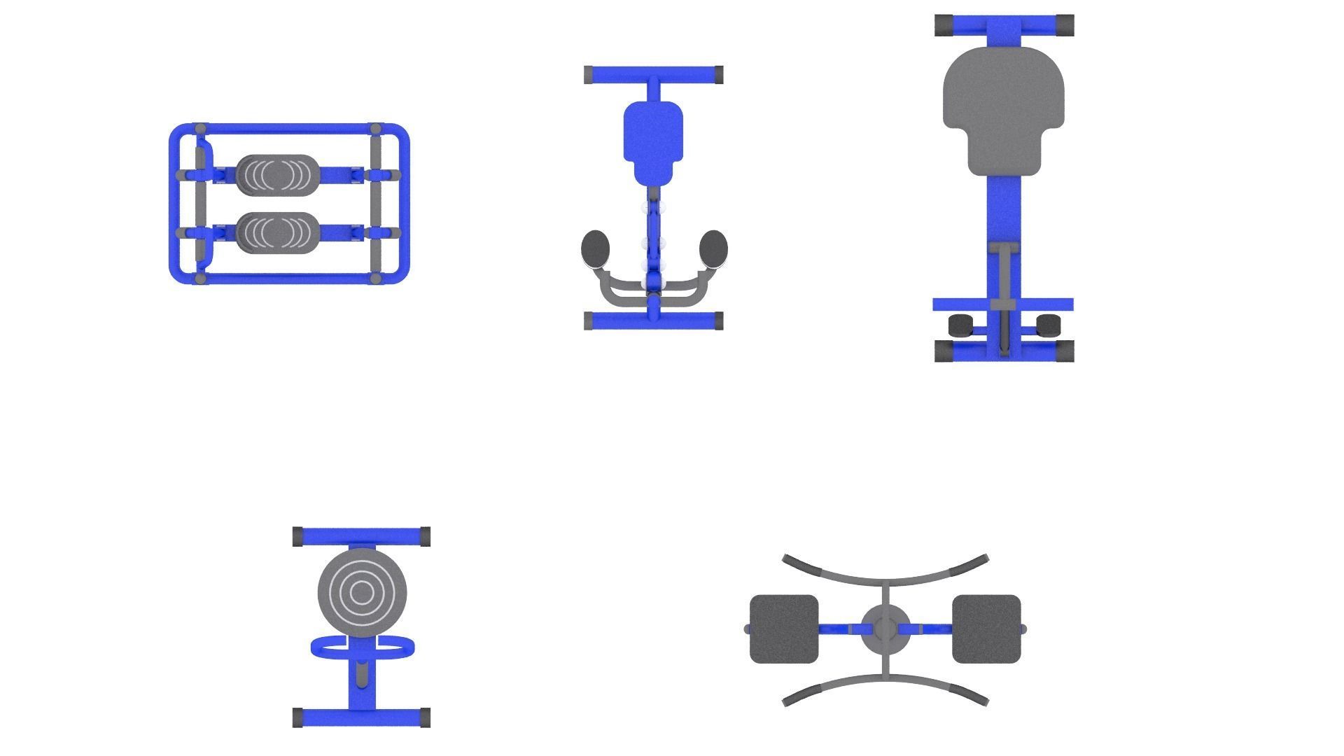 Kid Play Fitness Low-poly 3D model_7