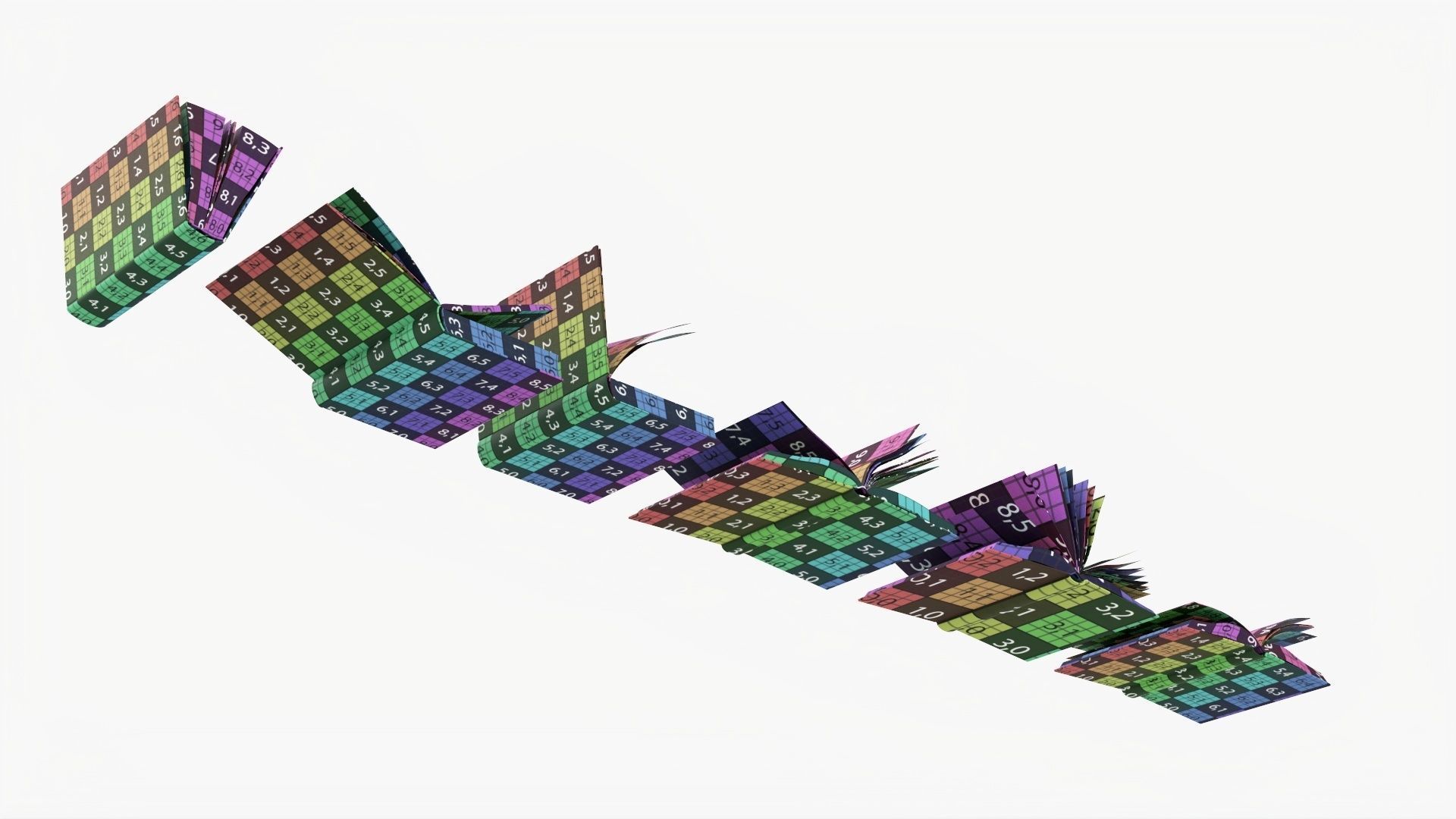 Open books composition 3D model_11