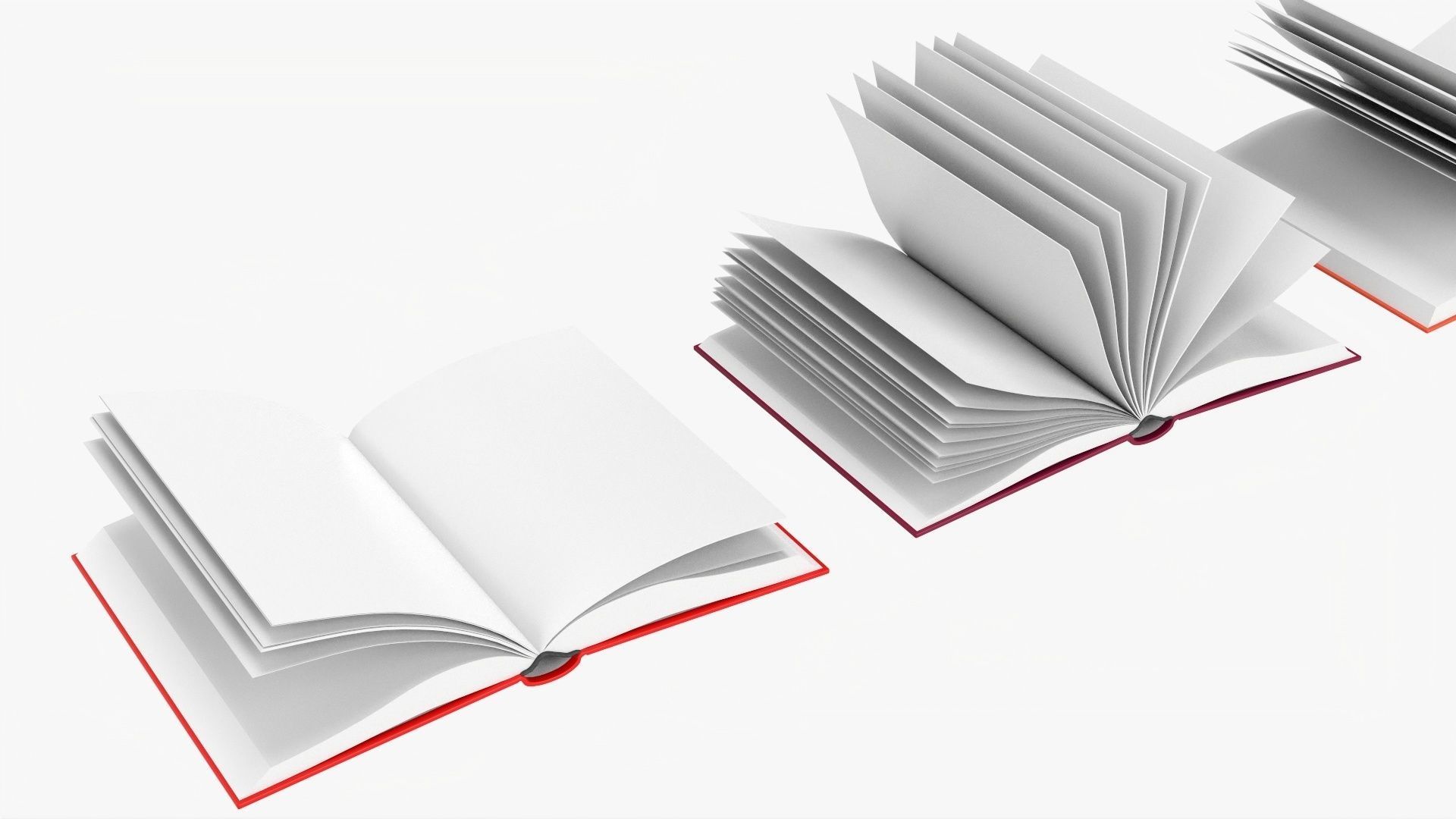 Open books composition 3D model_2