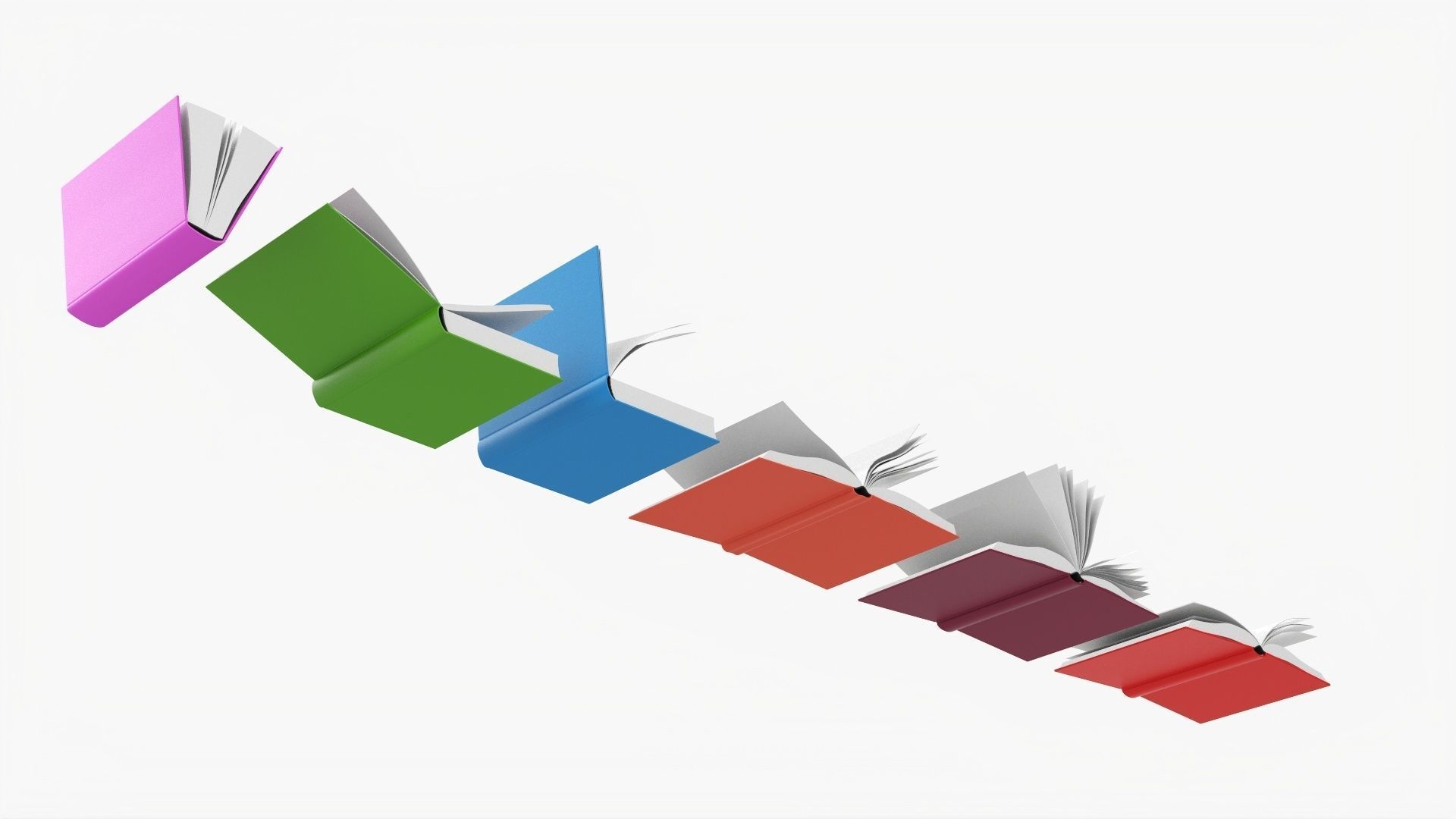 Open books composition 3D model_3