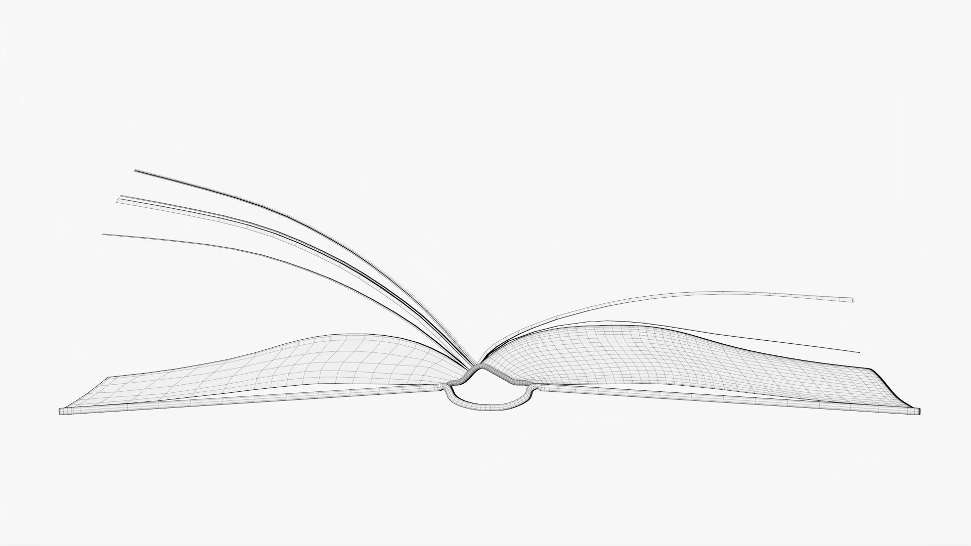 Open books composition 3D model_8