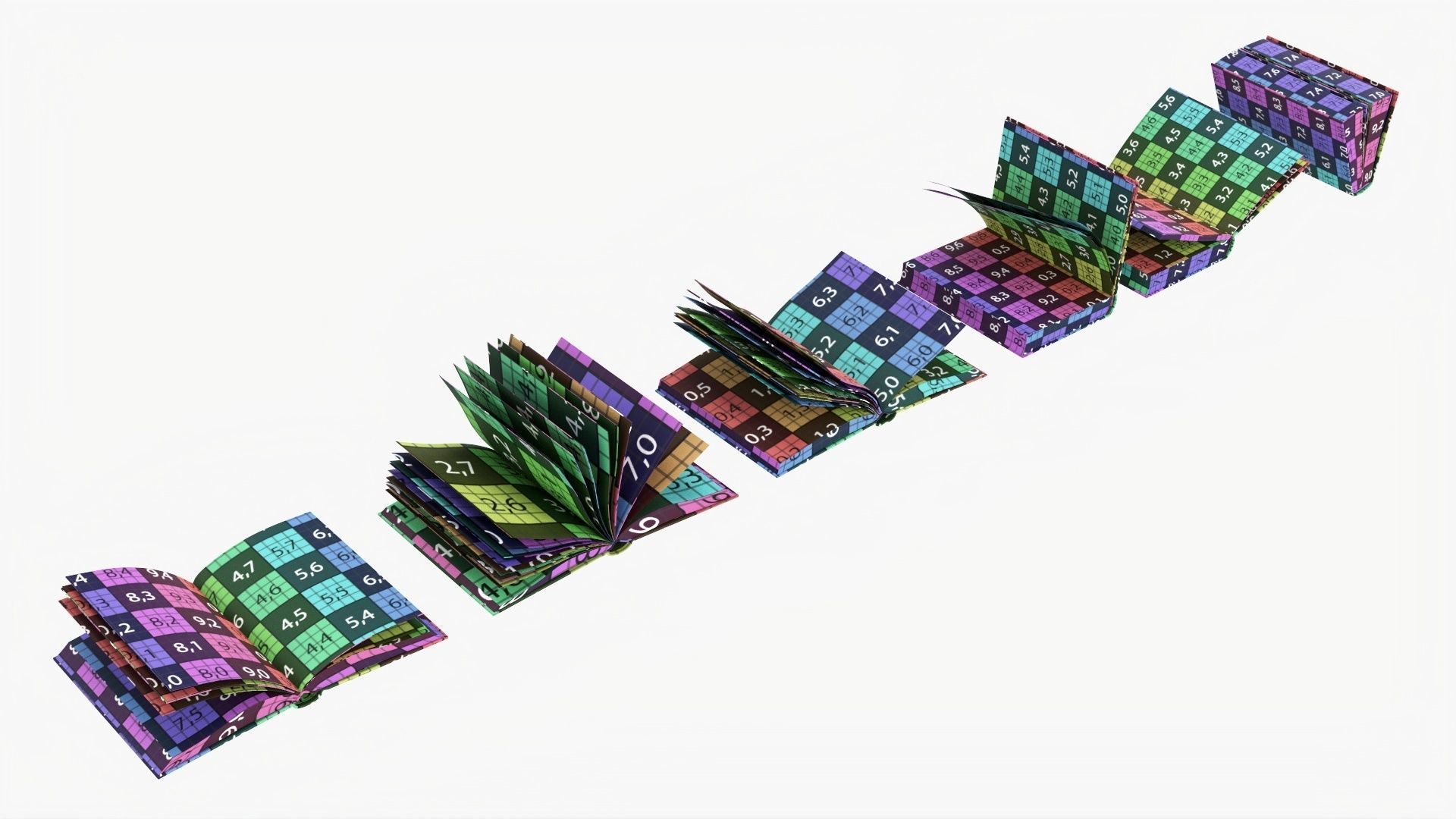 Open books composition 3D model_10