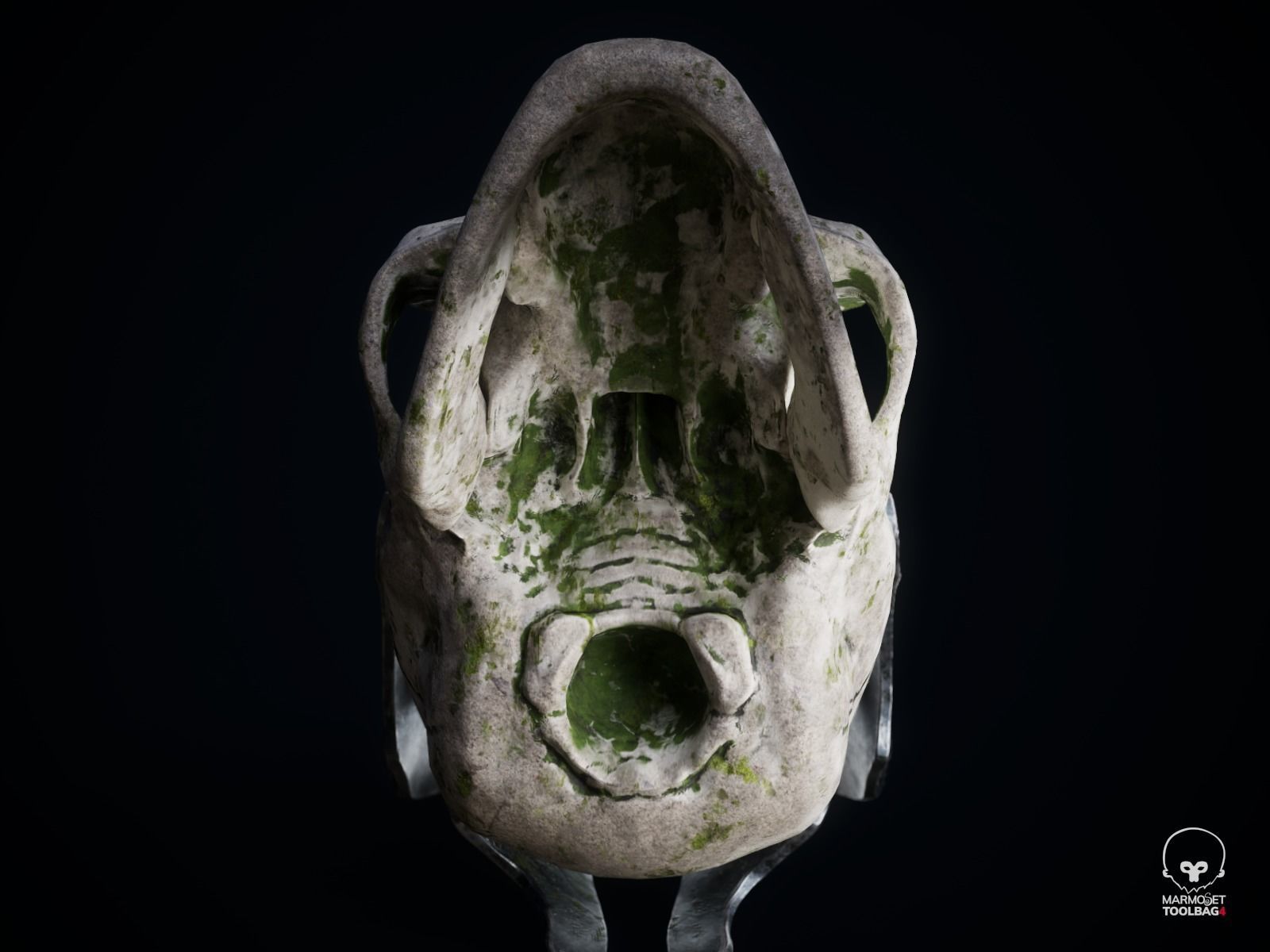 Skull with Circlet Low-poly 3D model_2