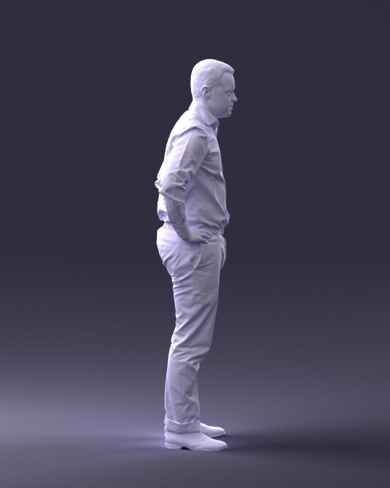 000348 Business Casual Man Low-poly 3D model_14