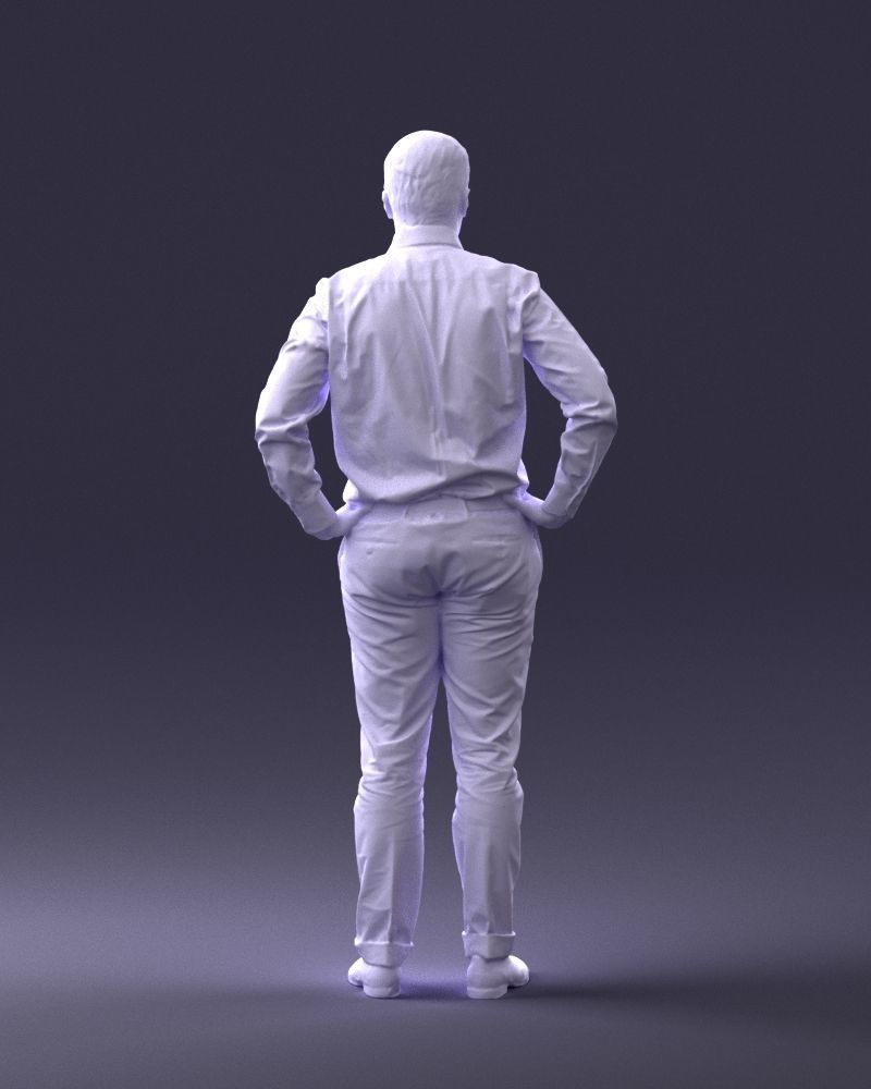 000348 Business Casual Man Low-poly 3D model_20