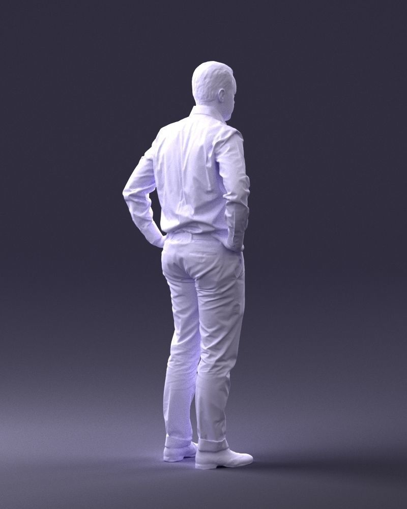 000348 Business Casual Man Low-poly 3D model_17