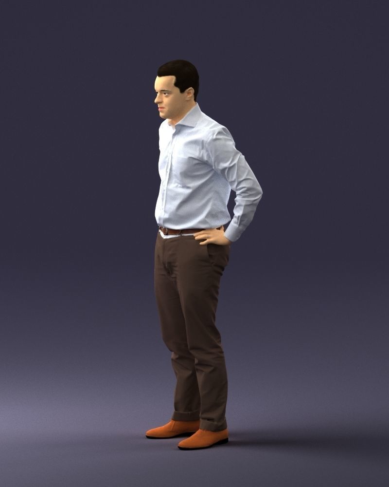 000348 Business Casual Man Low-poly 3D model_28