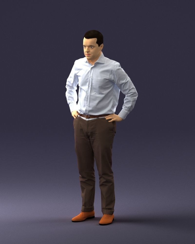 000348 Business Casual Man Low-poly 3D model_31