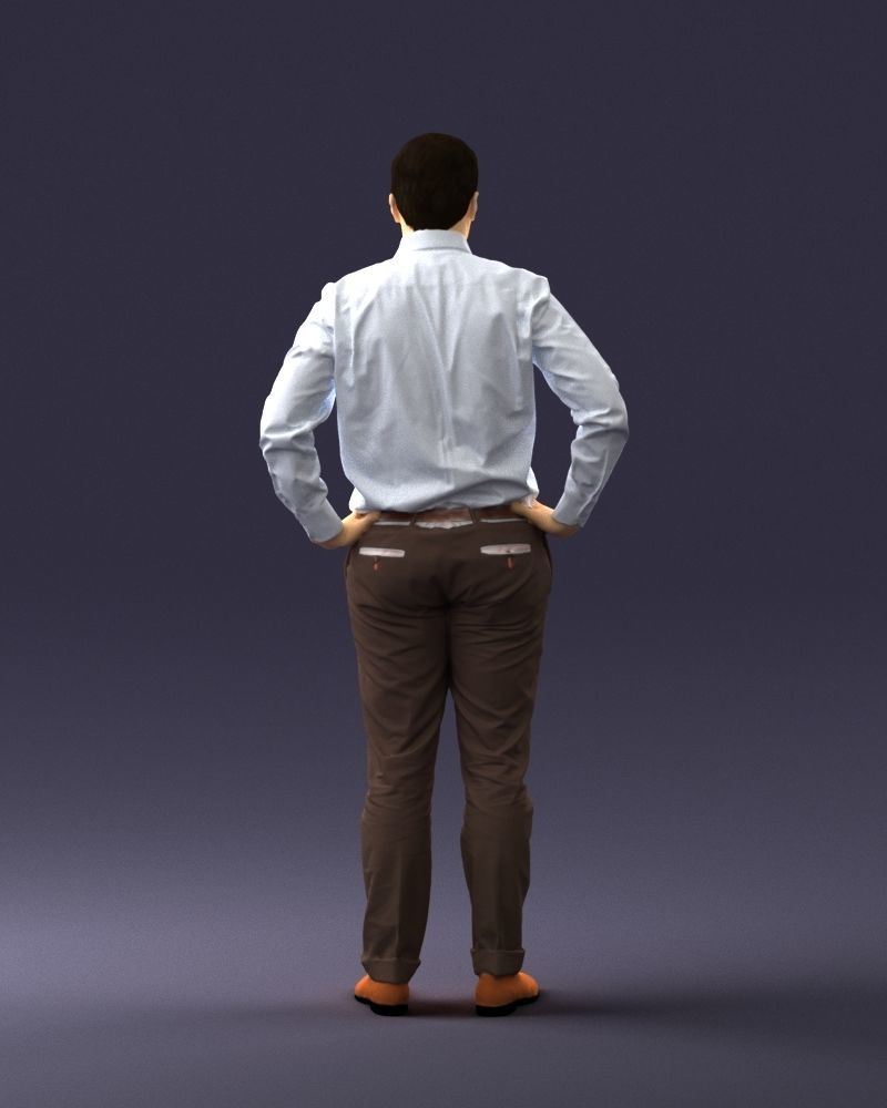 000348 Business Casual Man Low-poly 3D model_19