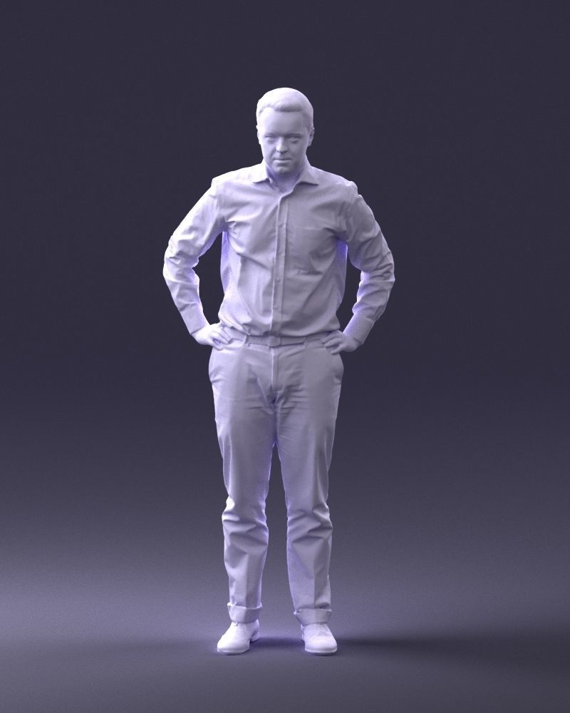 000348 Business Casual Man Low-poly 3D model_38