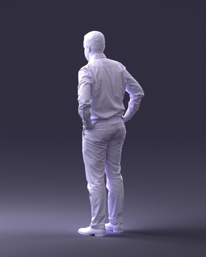 000348 Business Casual Man Low-poly 3D model_23