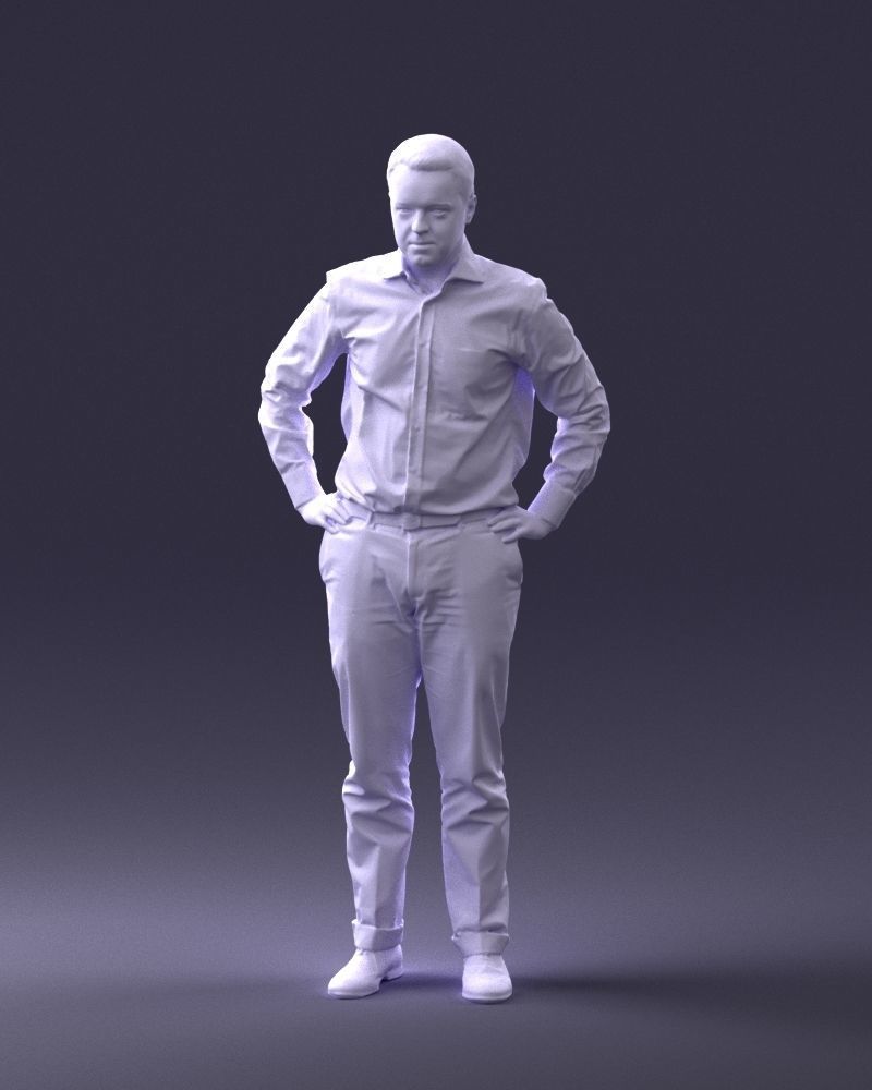 000348 Business Casual Man Low-poly 3D model_35