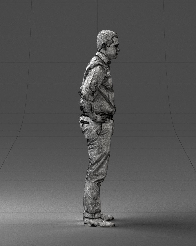 000348 Business Casual Man Low-poly 3D model_15