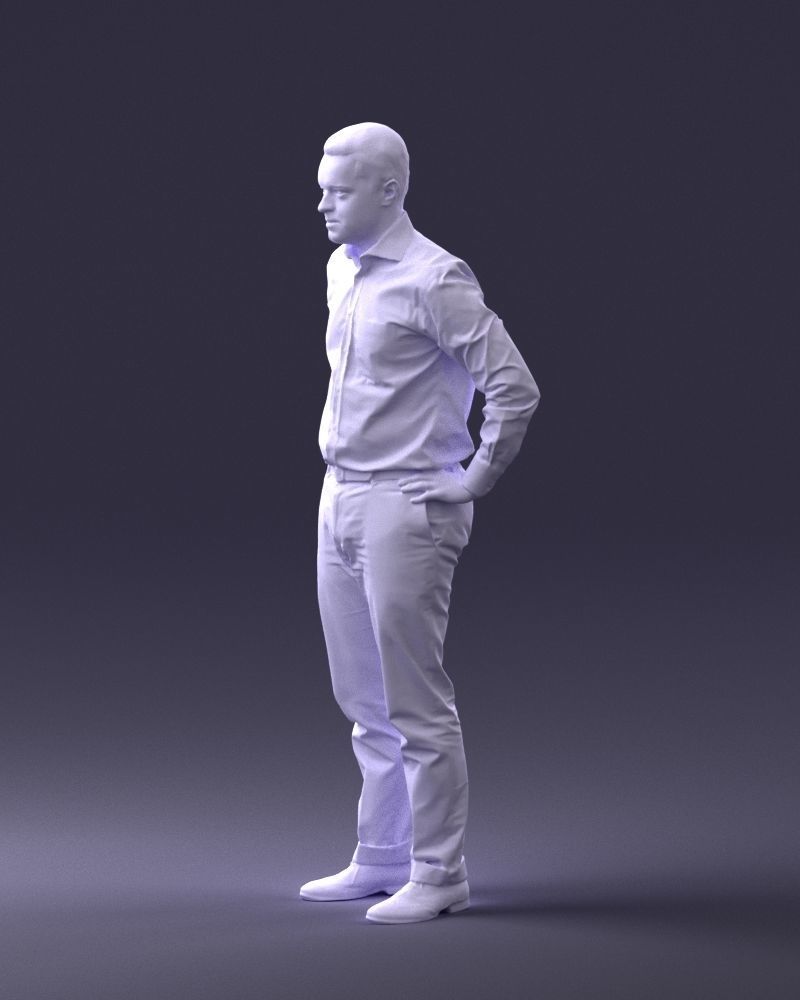 000348 Business Casual Man Low-poly 3D model_29