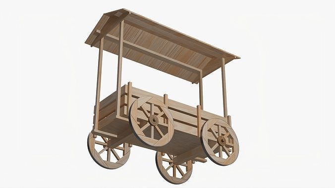 Fairground roofed cart 3D model 3