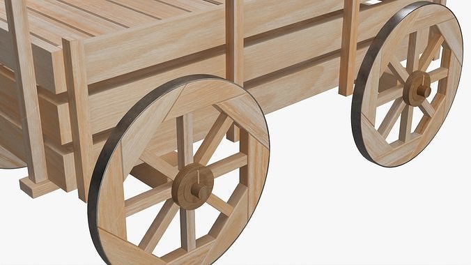 Fairground roofed cart 3D model 2
