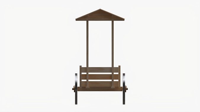 Fairground roofed cart 3D model 5