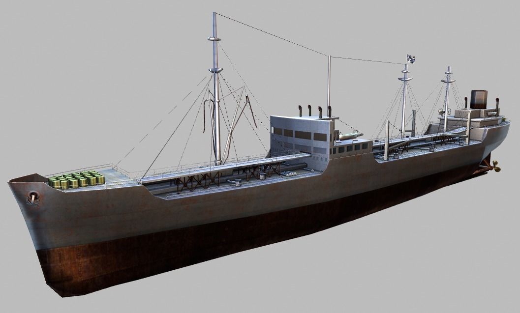 Merchant Ship Low-poly 3D model_7