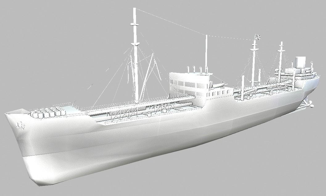 Merchant Ship Low-poly 3D model_3