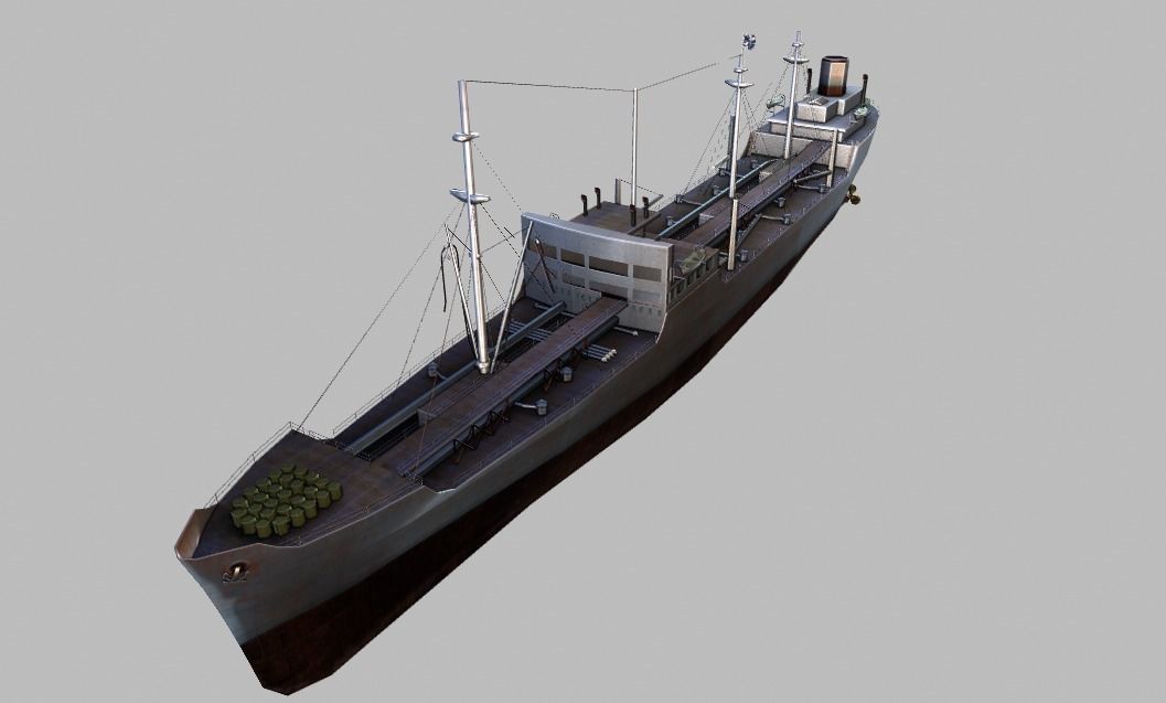 Merchant Ship Low-poly 3D model_11