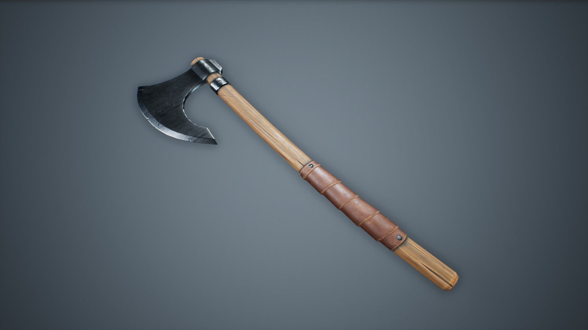 Viking Weapons - Medium Axe I Low-poly 3D model_3