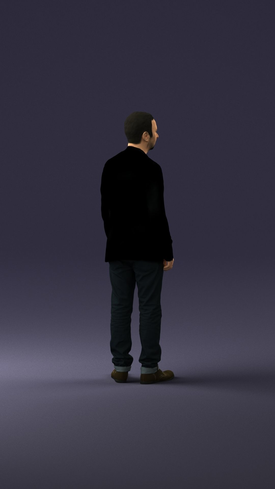Man in a black jacket and jeans 0339 3D model_15