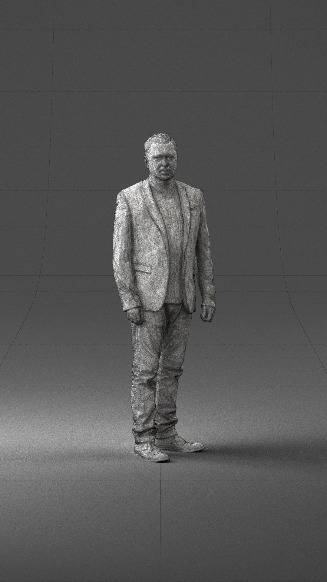 Man in a black jacket and jeans 0339 3D model_8