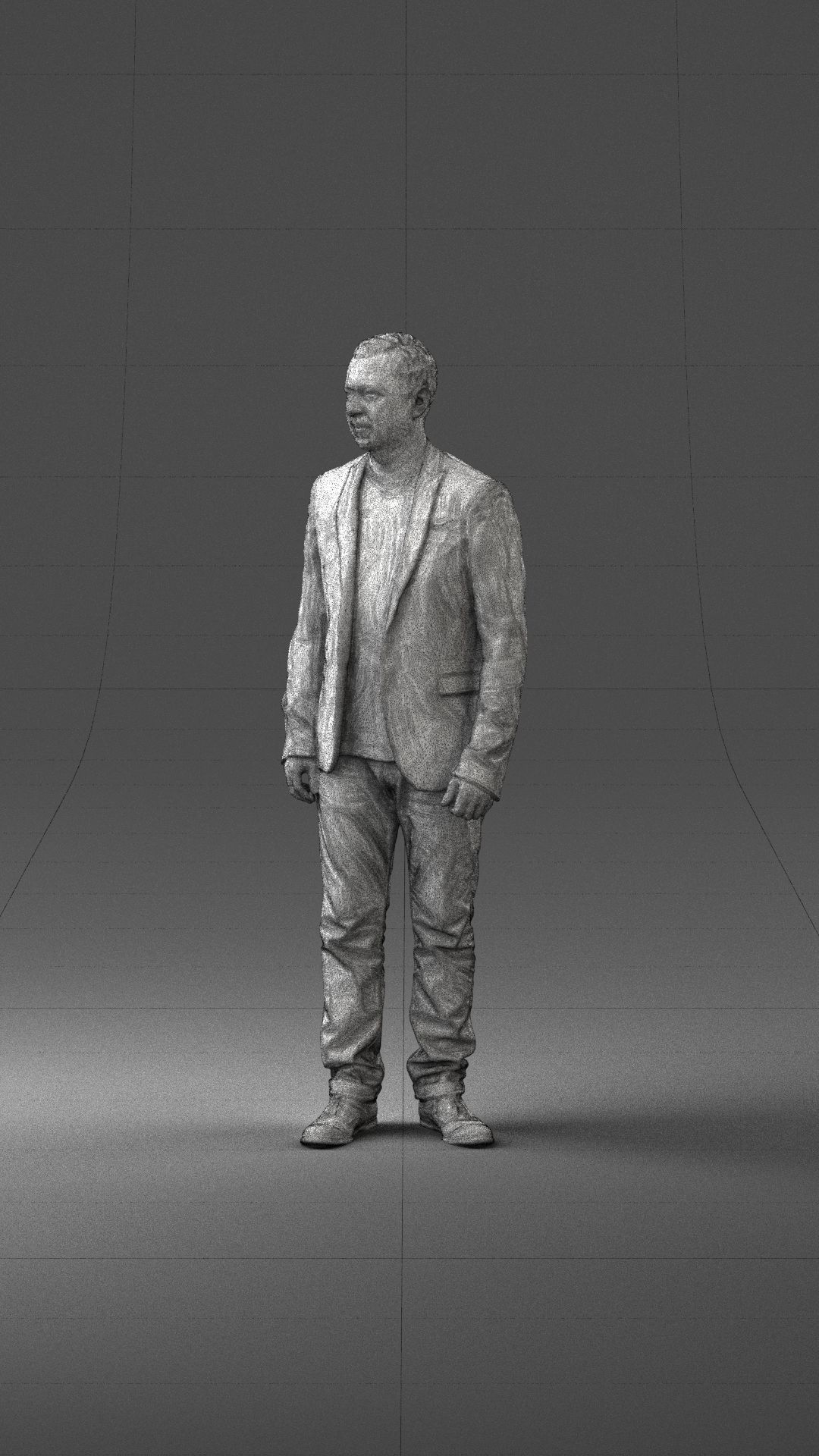 Man in a black jacket and jeans 0339 3D model_32