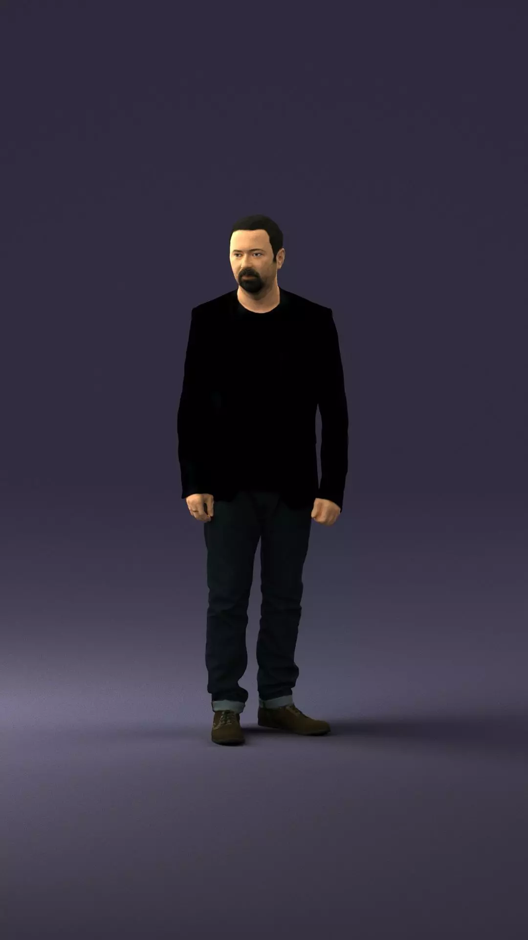 Man in a black jacket and jeans 0339 3D model_0