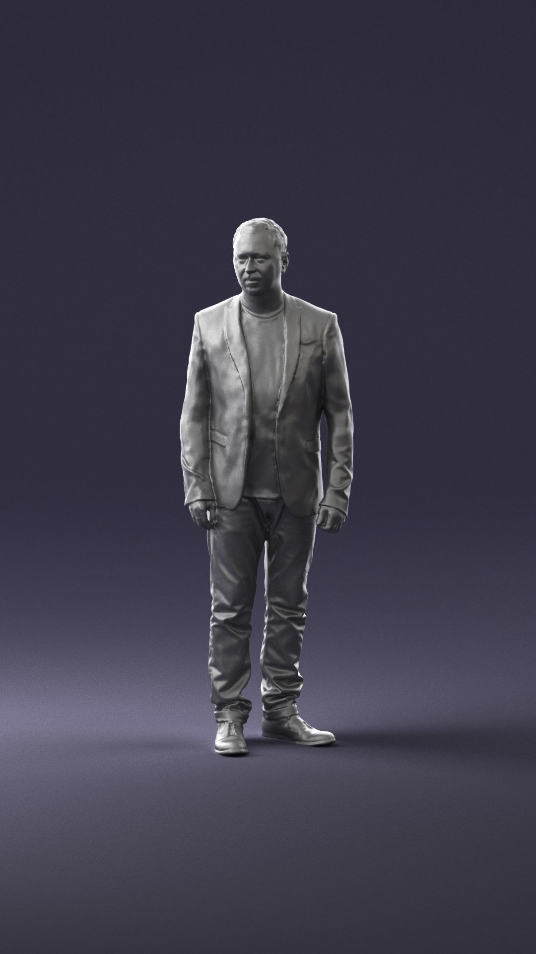 Man in a black jacket and jeans 0339 3D model_37