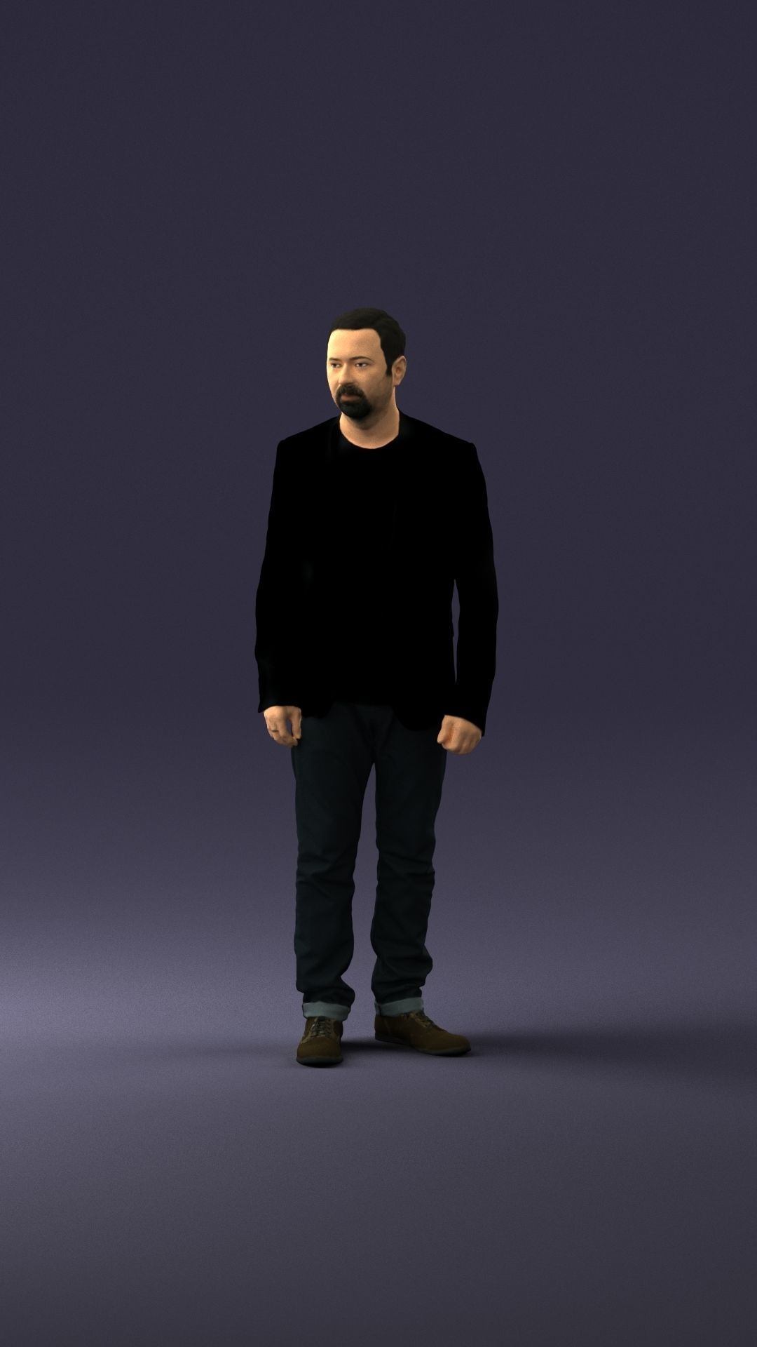 Man in a black jacket and jeans 0339 3D model_33