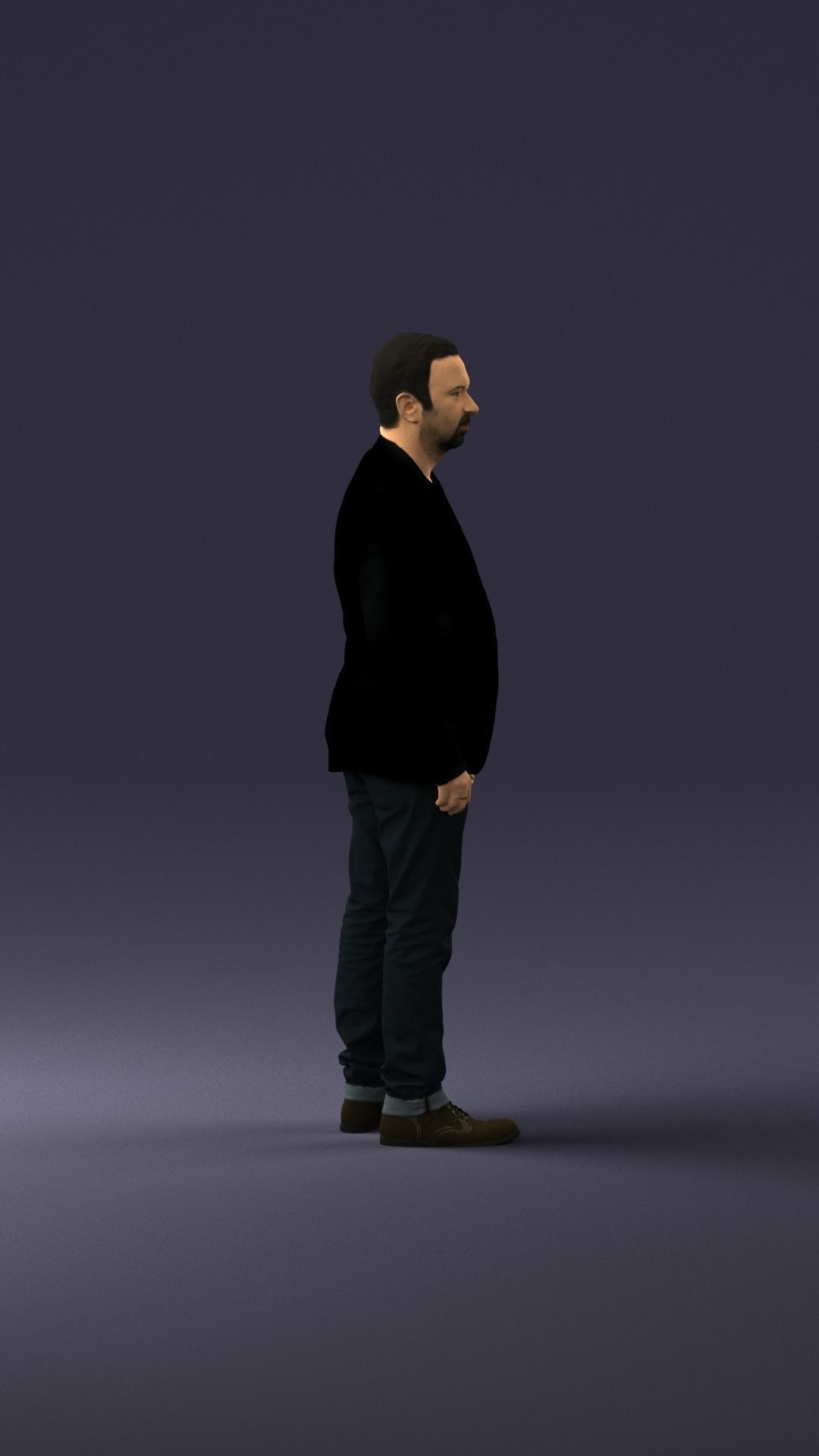 Man in a black jacket and jeans 0339 3D model_12
