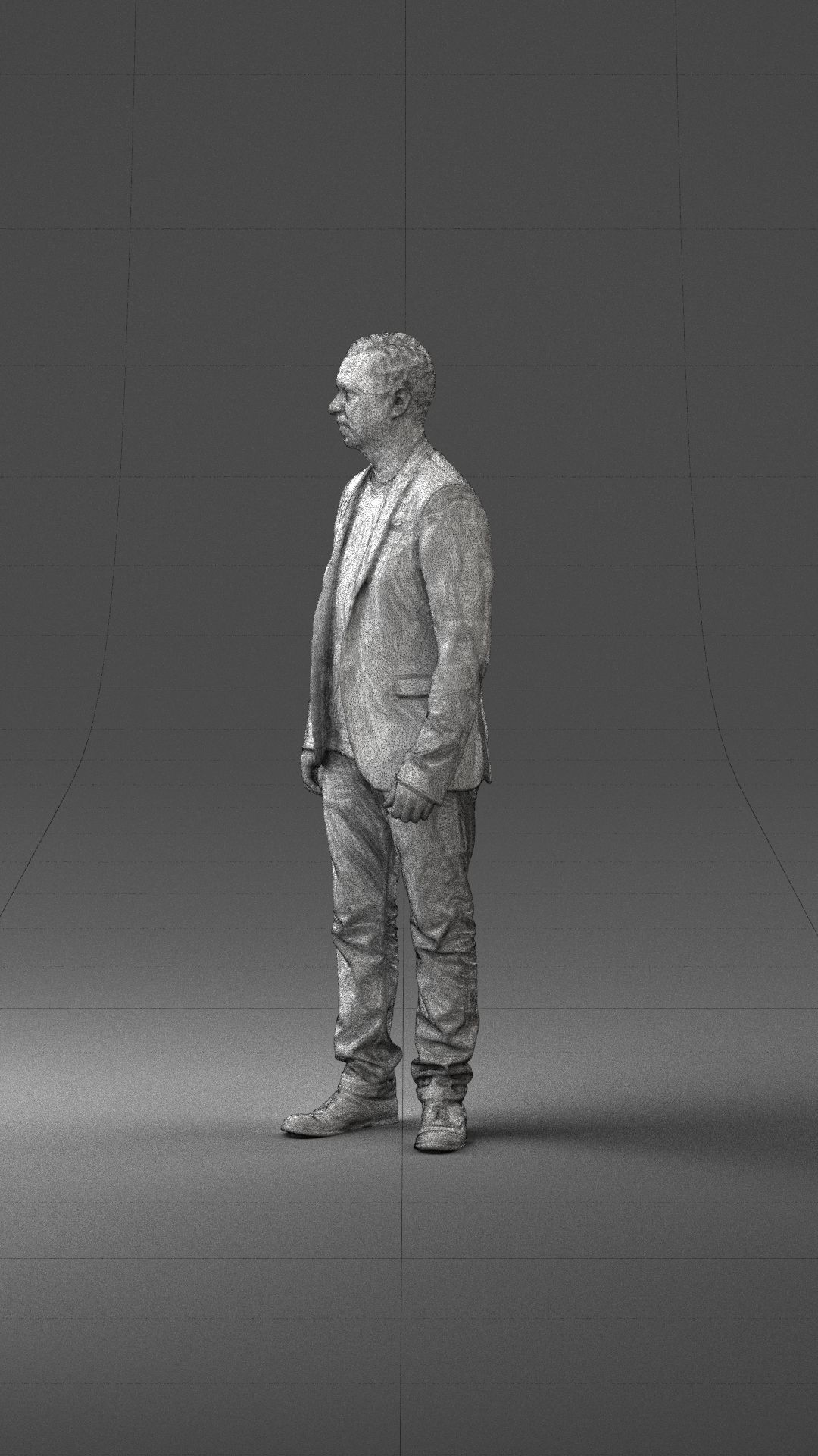 Man in a black jacket and jeans 0339 3D model_29