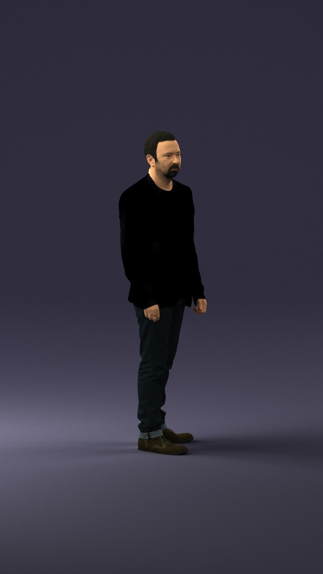 Man in a black jacket and jeans 0339 3D model_9